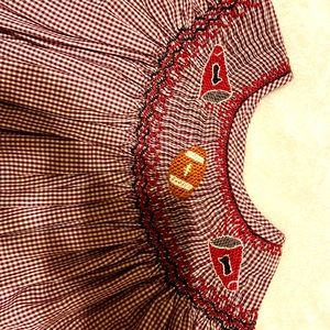 Red Football Smocked Dress